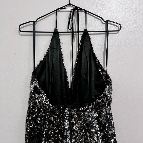NWT Bardot Disco Barbie Silver, Champagne Gold, & Midnight Black Sequin Jumpsuit - Picture 11 of 16